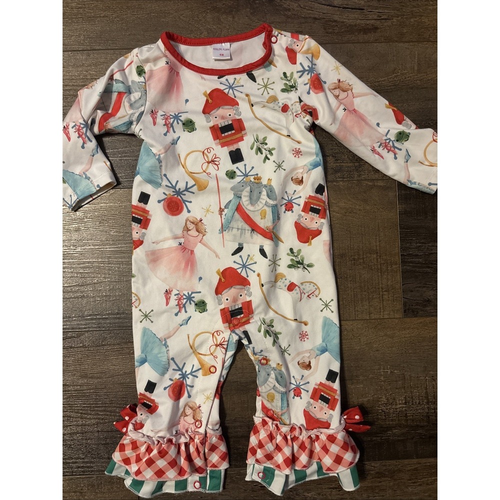 Penelope Plumm Girls Christmas Romper Outfit 6 Months Nutcracker